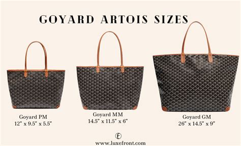 goyard artois pm tote price|goyard artois size comparison.